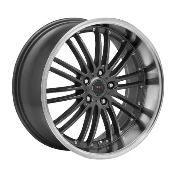 17" A-Line Razor 4/100 Gunmetal Machine Lip alloy Wheels