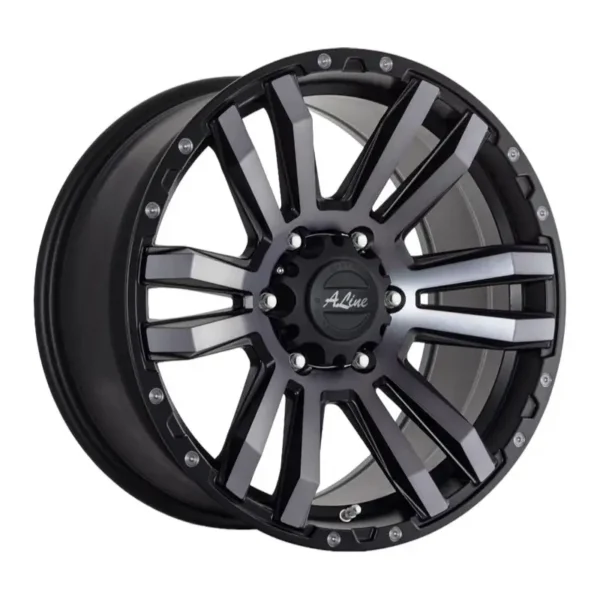 16" A-Line Scavenger 6/139 Satin Black Smoke Tint Alloy Wheels