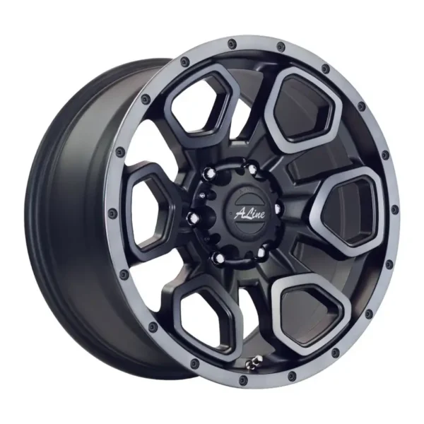 16" A-Line Summit 6/139 Satin Black Smoke Tint Alloy Wheels